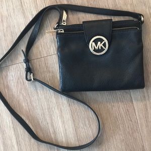 Black Leather Michael Kors Crossbody